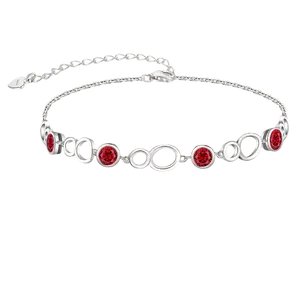 Fiery Red Ruby Silver Bracelet