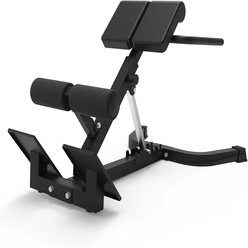 Black Roman Chair Back Extension Machine - Functional Dual-Adjustable Steel Frame Home Fitness Gear, Sturdy Base, 330 lbs Max Capacity, Anti-Scratch Coating for Full-Body Core Workouts, Chest Workout, Lower Back Pain Relief
