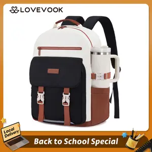 LOVEVOOK TikTokShopBacktoSchool School Backpack for Teen Girls，Casual School Backpack 14-18 Teenage 15.6-16 Inch Laptop Bookbag, Cute Big Student Laptop Backpack for College Women Middle High School Travel Daypack, black