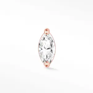 Flat Back Marquise Moissanite 14K Rose | The Wynning Studs