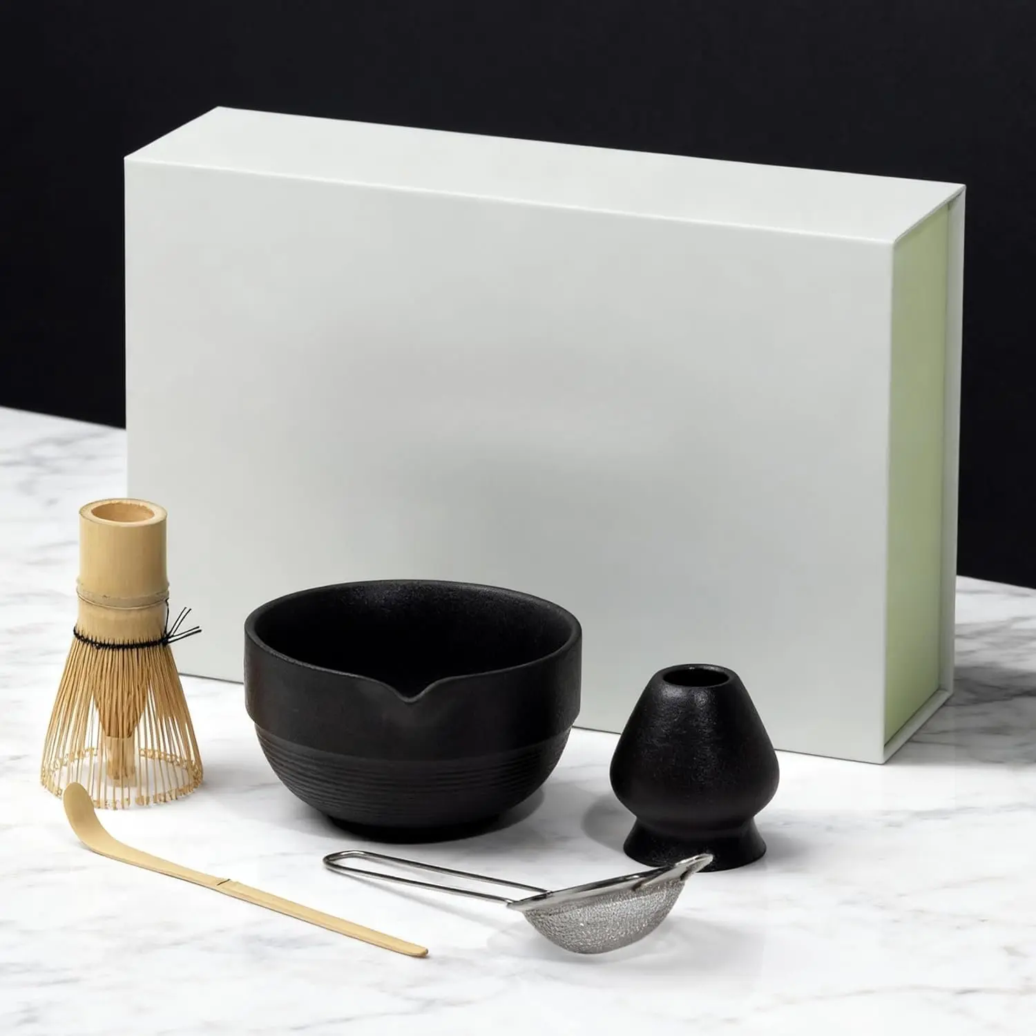 Whisk Set, 5 count  Set Kit Includes 15 OZ Ceramic  Bowl,  Whisk, Holder, Sifter & Scoop,   for Women Men Girl , Christmas, Birthday, Halloween,   Ceremony