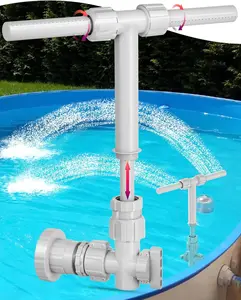 2026 Dual Spray Pool Fountain, 2-in-1 Retractable Height 360° Adjustable Waterfall Sprinkler Fountain, High-Pressure Pool Spray Fountain for Swimming Pool Spa Cooling, Grey