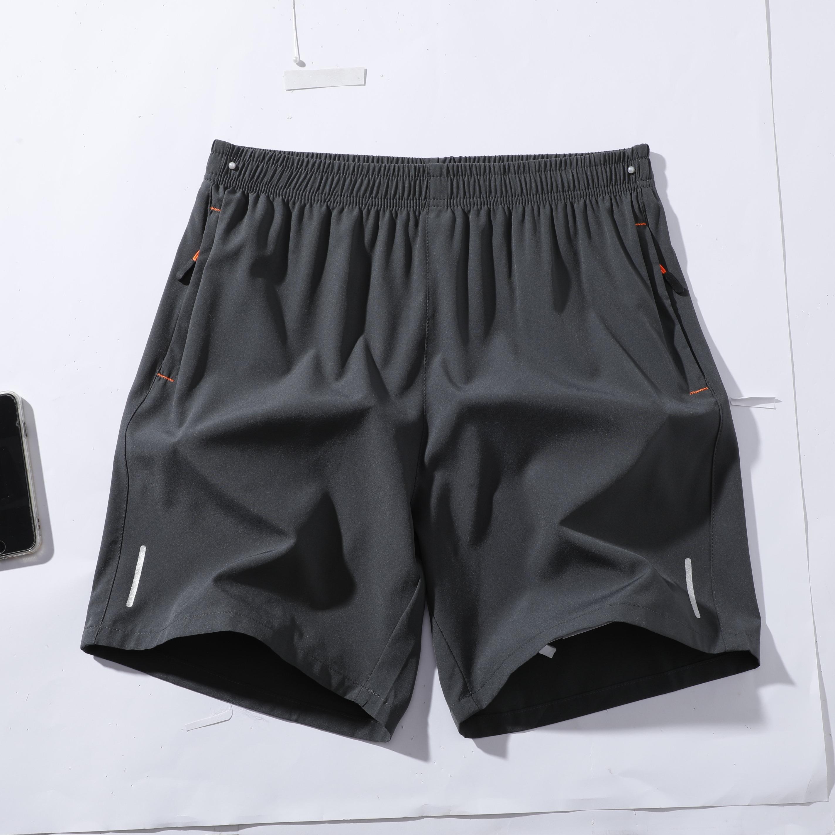 3-Pack Men's Casual Summer Quick Dry Athletic Shorts with Zipper Pockets, Drawstring Waist & Reflective Strips, Lightweight Breathable Comfy Shorts for Daily Wear, Running, Hiking, Jogging and All Outdoor Activities