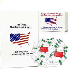 2026 U.S. Citizenship Flashcards, 128 USCIS Civics Questions & Answers, English-Spanish Bilingual Study Cards for Naturalization Test and Interview Prep