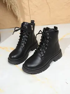 Women's Lightweight Slip-On Short Boots, Comfortable Thick Sole Fashionable Ankle Booties, Western Ankle Boots, Versatile Design for All Seasons Footwear