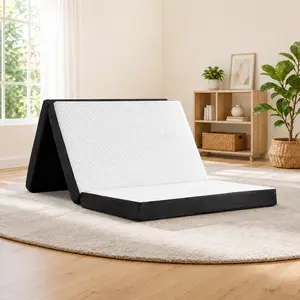 Tri-Fold Memory Foam Mattress, 3-4 Inch Twin & Twin XL Folding Floor Bed, Portable Foldable Mat for Kids & Adults, Collapsible with Washable Cover, CertiPUR-US Certified, Ideal for Travel, Camping, Yoga, Nap Time