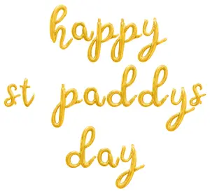Cursive Script Letter Balloons - HAPPY ST PADDYS DAY 16" Inch Alphabet Letters Foil Mylar Balloon St Patricks Day Party Banner