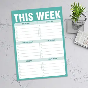 Tearable Planner Notebook, 2 Counts 50 Sheets To Do List Notebook, Student Checklist Planner, Stationery & Supplies for Home, School, Office
