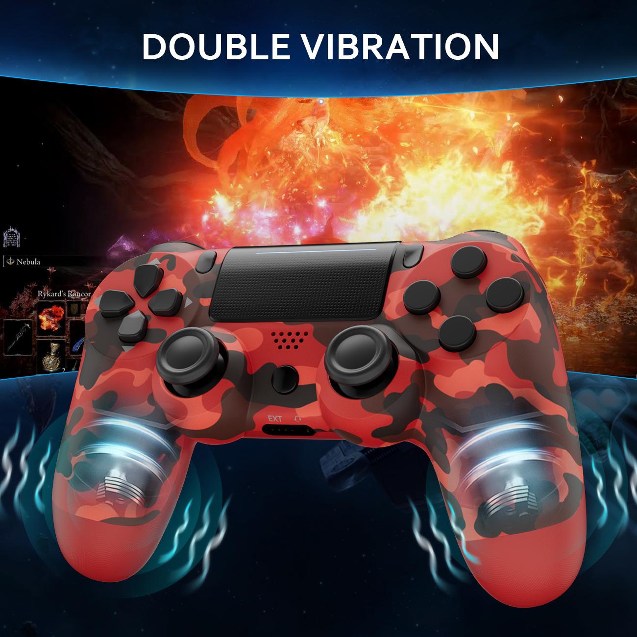 Wireless Game Controller For PS4 PC Android iOS, With Double Vibration, Six Axis Gyro, Classic layout, Touch Pad, Speaker, PS4 accessories