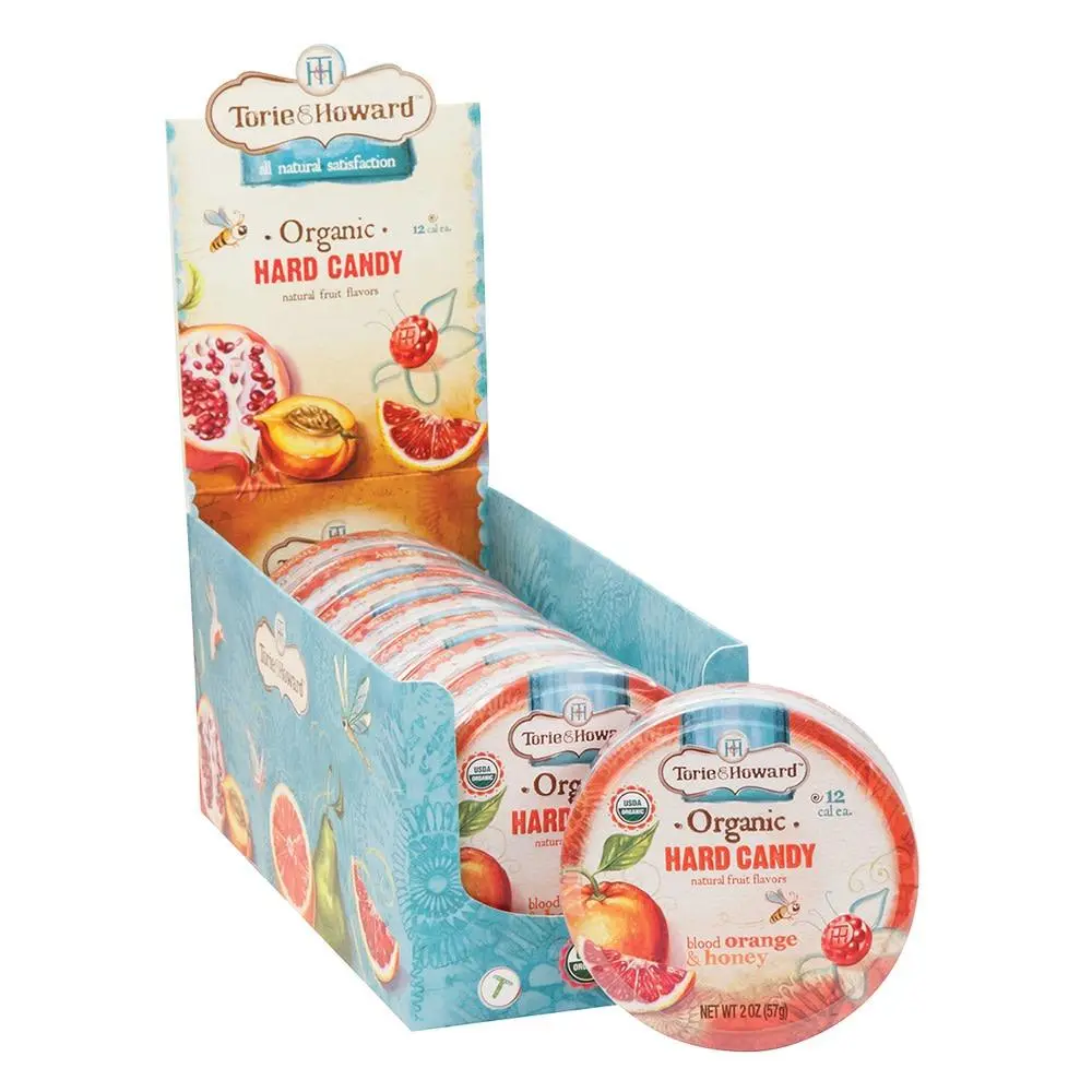 Torie & Howard Hard Candy Tin Blood Orange Honey 2oz 8ct
