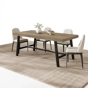 Garvee Industrial Dining Table for 6-8 People, 70.87" Large Wooden Kitchen Table with Sturdy Metal Frame, Long Rectangular Design for Dining Room and Kitchen, Rustic Pear Finish