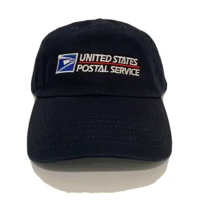 USPS Cap Washed Classic Dad hat Cotton Chino Twill Navy, Adjustable baseball Black Hat
