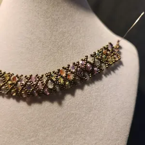 Net Pattern Bracelet Featuring Fire-Polished beads