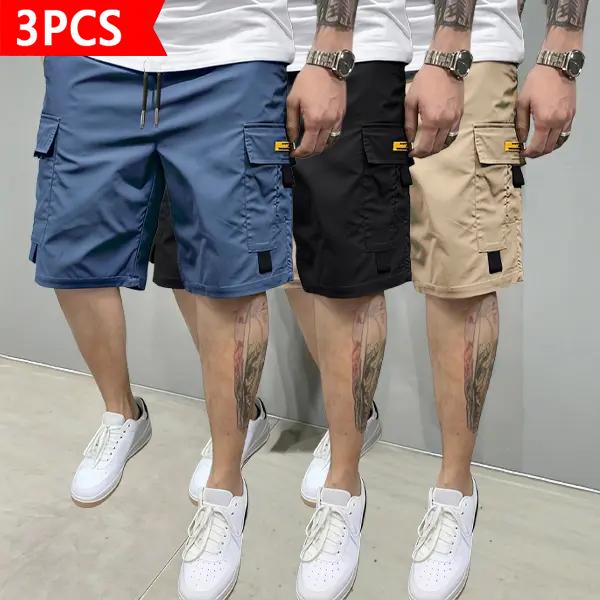 Men’s 3-Pack Cargo Shorts, Loose-Fit Casual Tactical Shorts with Multiple Utility Pockets, Elastic-Waist Summer Shorts for Men, Ideal for Outdoor Activities, Hiking, Work, and Everyday Casual Wear Men’s 3-Pack Cargo Shorts, Loose-Fit Casual Tactical Shorts with Multiple Utility Pockets, Elastic-Waist Summer Shorts for Men, Ideal for Outdoor Activities, Hiking, Work, and Everyday Casual Wear