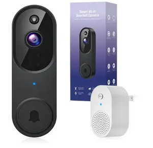 Smart 1080p Video Doorbell Camera with AI Human Detection & 2-Way Audio Live View Night Vision 2.4G WiFi Wireless Doorbell Receiver Cloud Storage Optional