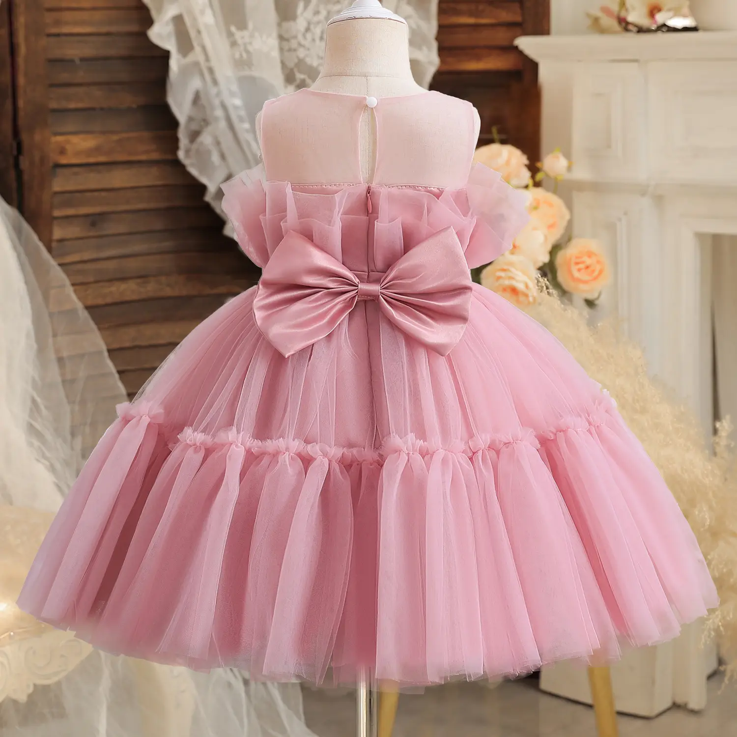 Baby Dresses For Girls Kids Wedding Bridesmaid Gown Toddler Tulle Birthday Princess Party Dress Infant Outfits Vestidos