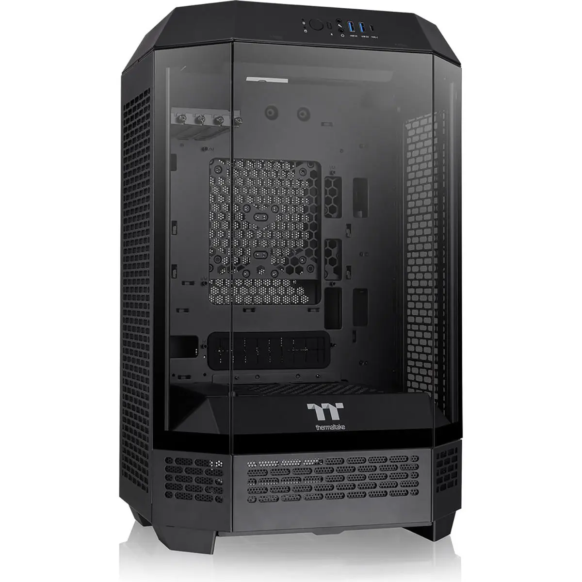 Thermaltake The Tower 300 Micro-ATX Micro Tower Chassis - Black, Tempered Glass Panel PC Case for Desktop Components
