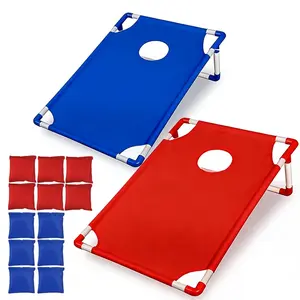【SUMNEW-SHOP】Red And Blue Portable Corn Hole Game Set, Foldable And Durable, Including 6 Bean Bags And 1 Storage Bag, Christmas Gift Box Training Throwing Game