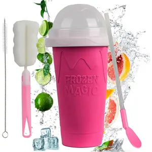 Slushie Maker Cup - Portable Smoothie Squeeze Cup for Homemade Milk Shake, Juices & Ice Cream Maker, Ideal for Birthday Celebrations Kitchen Utensils