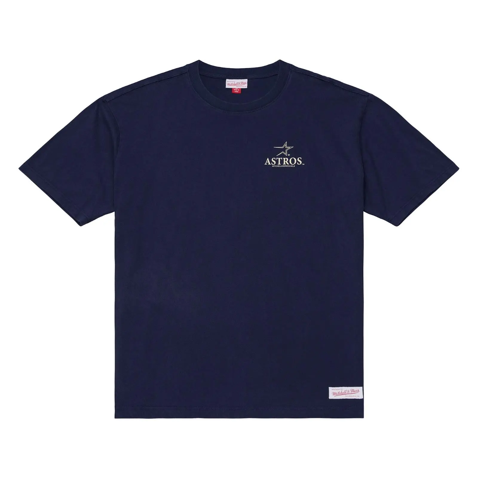 Houston Astros Navy Core Essentials T-Shirt MLB Throwback Tee Graphic Vintage Fan Gear Mitchell & Ness