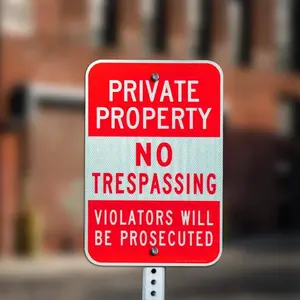 Private Property No Trespassing Sign, Reflective No Trespassing Sign, Waterproof & Weatherproof Sign, Easy To Mount Sign for Home Decor