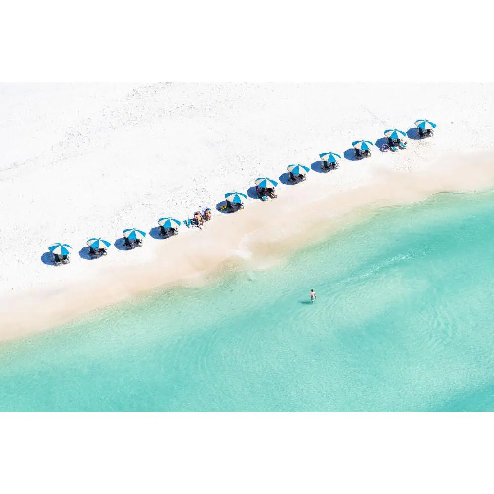 Blue and White Striped Umbrellas, Seagrove Beach, 30A Florida