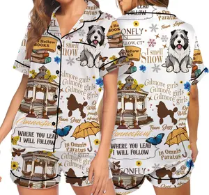 Gilmore Girls Satin Pajamas, Luke’s Dinner Silk Pajamas, Stars Hollow Pajamas Set, Gilmore Girls Gift