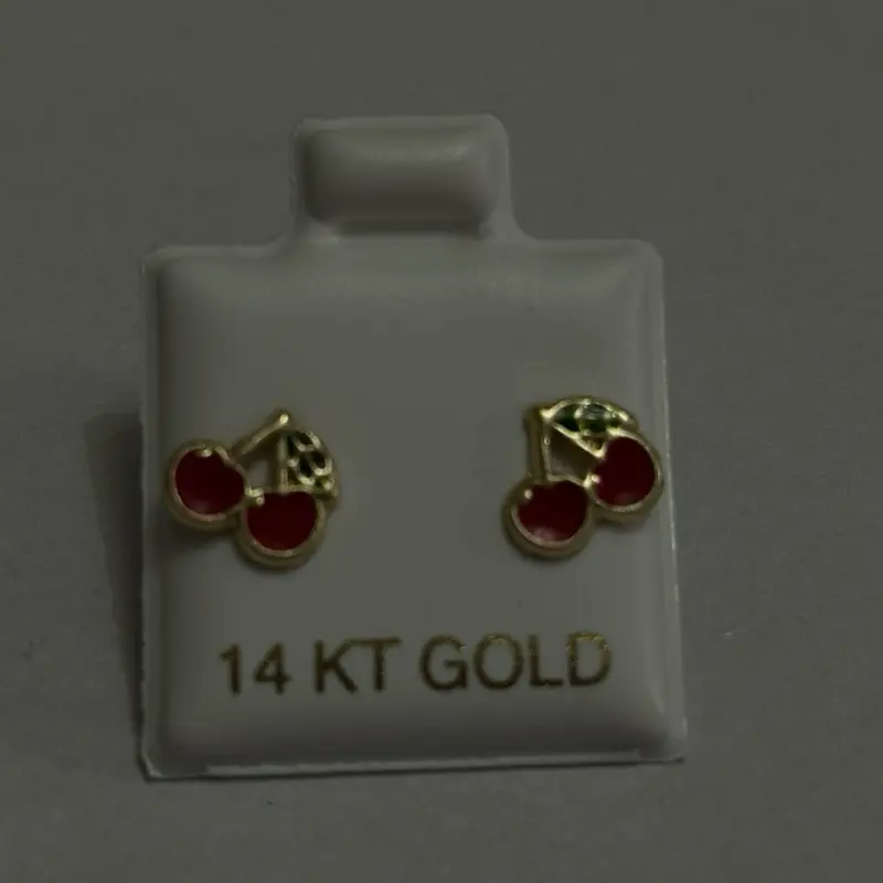 Aretes de oro 14 k de cherry