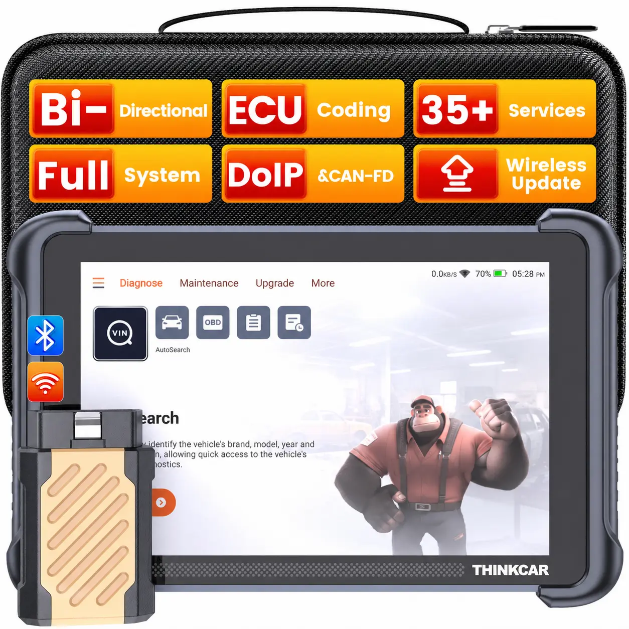 【summerfinds】THINKCAR  Lifetime Free Update Car OBD2 Scanner Tool, THINKSCAN 689BT All-System Automotive Diagnostic Tool, Bi-Directional OBD2 Scanner with ECU Coding, 35+ Services, FCA Autoauth, CANFD&DoIP，Bidirectional Scan Tool
