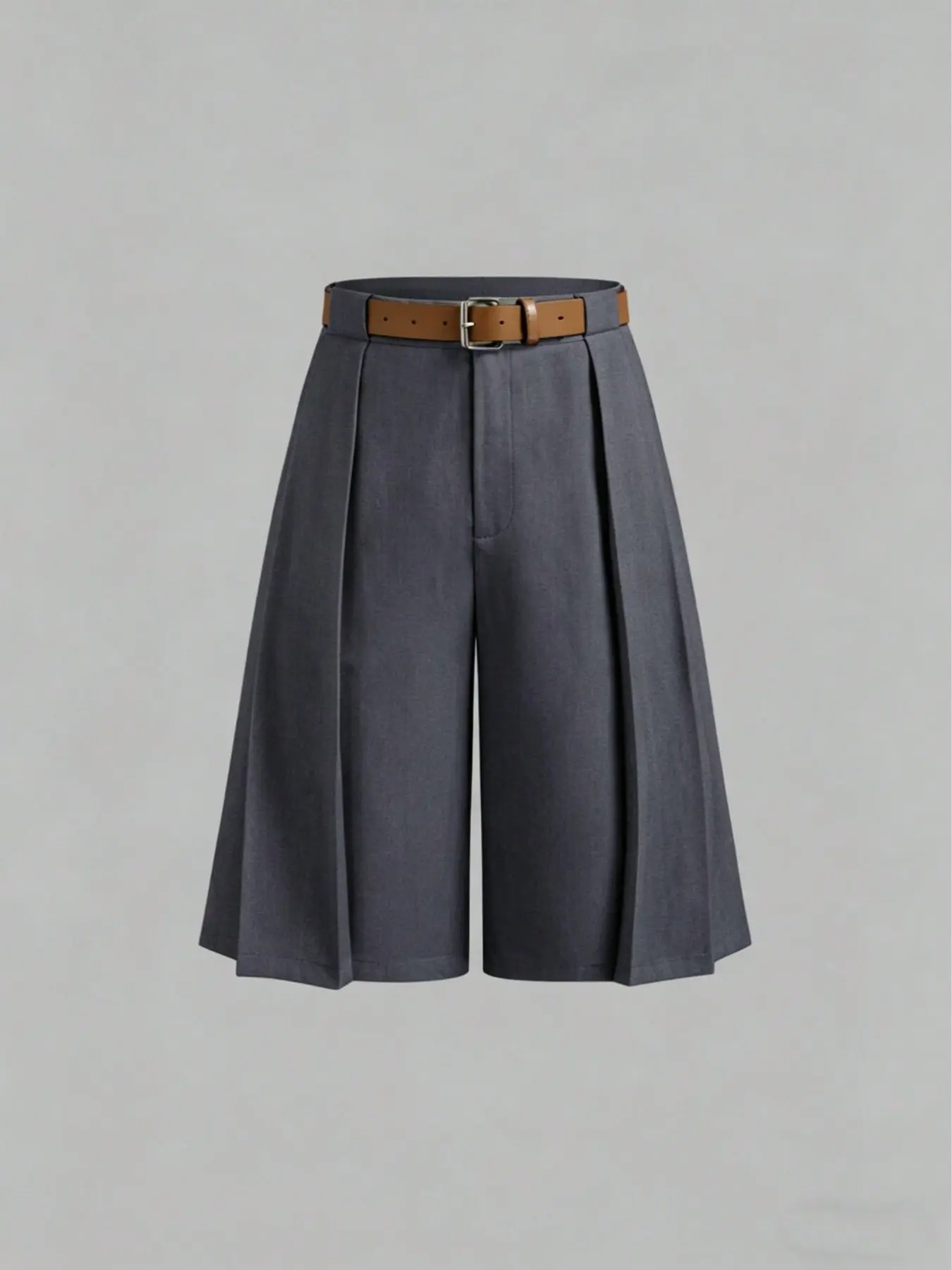 Women's High-Waisted Summer Pants, Chic Versatile Baggy Loose Wide Leg Shorts, Straight Fit Slimming Five-Quarter Pants, Casual Comfortable Style, Bottom