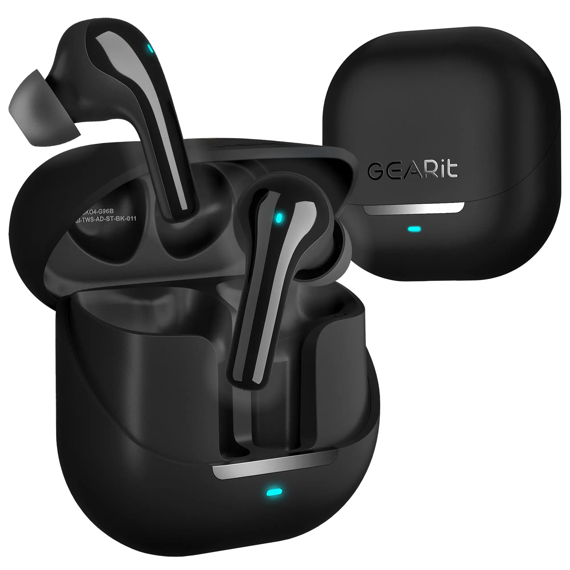 GEARit True Wireless Bluetooth Earbuds Headphones - Hybrid ANC Noise Cancelling Headphones, 22h Playtime, High Quality Wireless BT Headset, Hands-Free In-Ear for Phone, Games