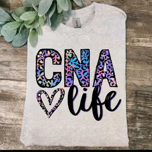 cna life shirt healthcare cheetah print cute popular trending certified nursing assistant Short sleeve tshirt