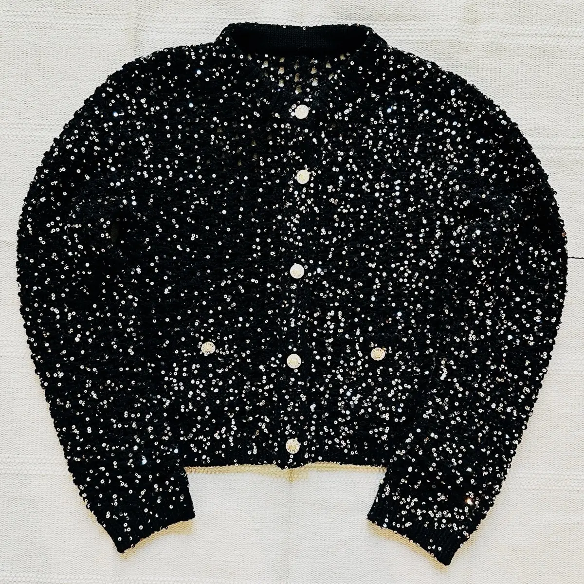 Black & Gold Sequined Knit Cardigan HOLIDAYS