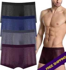 4-Pairs Mesh fashion underwear super cool popular breathable temptation comfortable non-marking men's underwear men's youth sports mesh breathable boxer shorts head mesh underwear Men's ComfortSoft Moisture-Wicking Cotton stretchy men