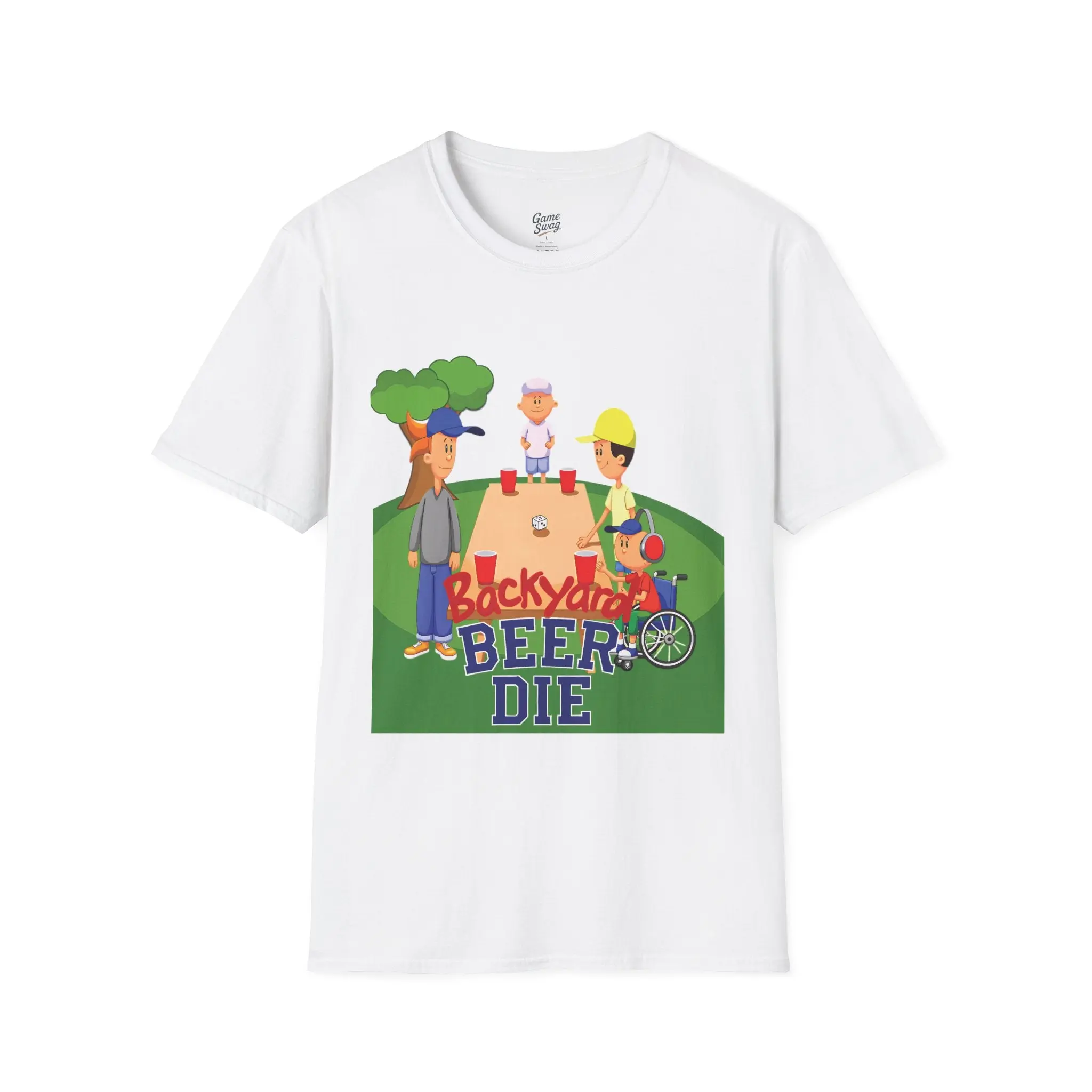 Backyard  Graphic “Die Up” Beer Die T-Shirt | College Game Day Party Tee