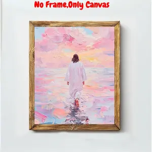 Jesus Walking on Water Canvas Painting, Religious Wall Art, Wall Decor for Home Living Room Bedroom, Home Decor, Poster, Stylish Religious Decor