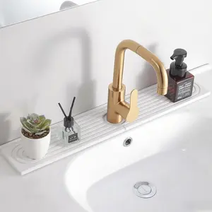 24inch Extended Kitchen Sink Faucet Mat [Diatomaceous Earth Super Fast Drying] Kitchen Sink Faucet Mat Splash-Proof Sink Stone Quick-Drying Mat Bathroom Quick-Drying Mat