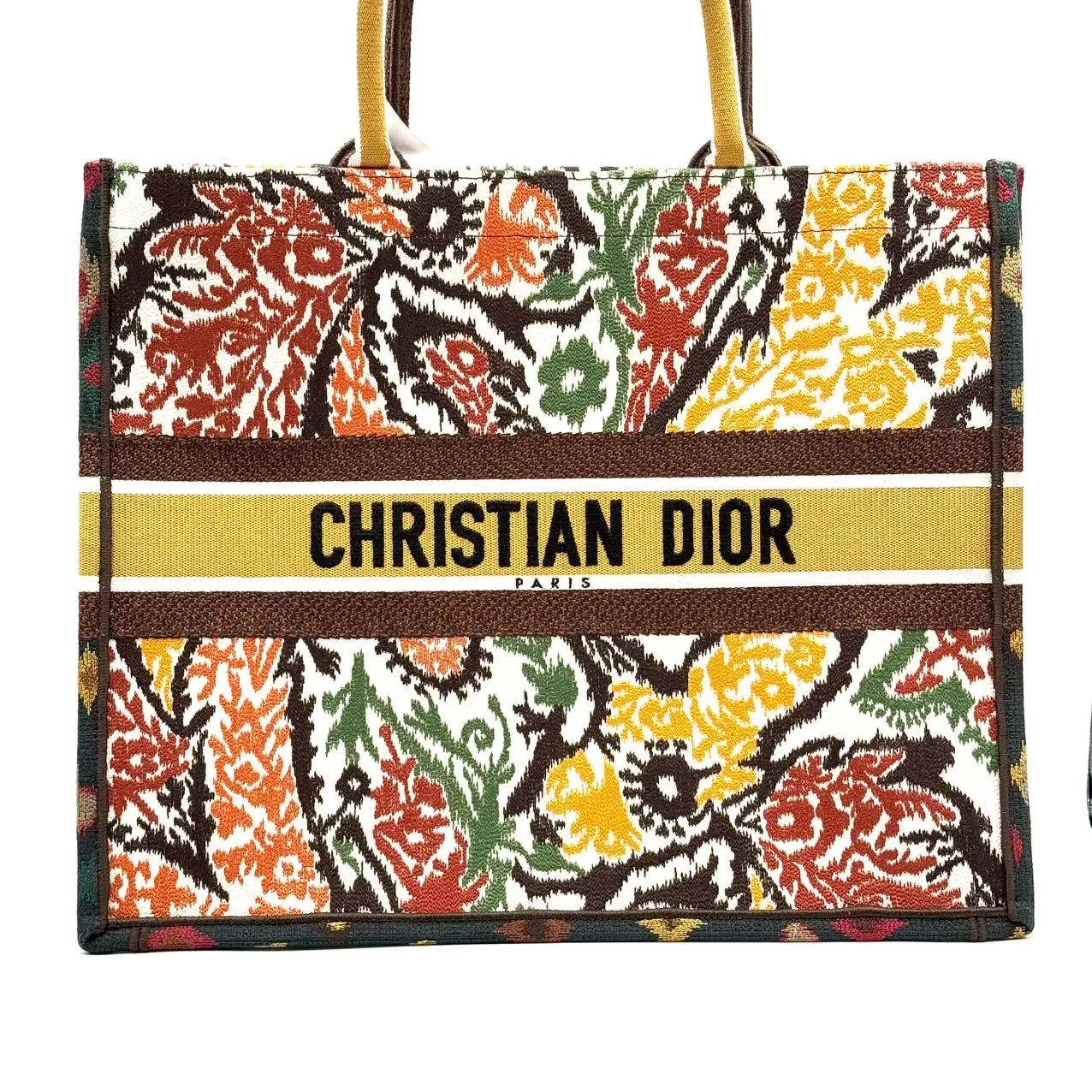 Pre-owned Dior Canvas Tote Bags CALUXB Embroidered Patterns: Book Tote Edition