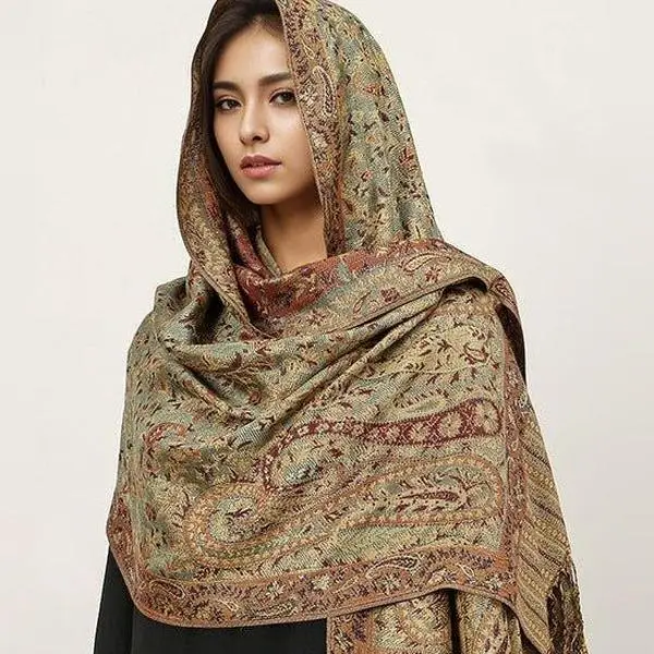 Casual Daily Fit Vintage Shawl Cashew Flower Tassel Hijab Wrap (MH101) Cashmere Pashmina