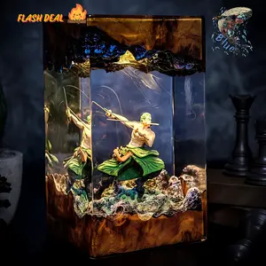 Handmade Anime Resin Diorama – Unique Epoxy Art Statues Collectible Anime Figure Display, Gaming Room Decor, Personalized Gift for Fans & Couples