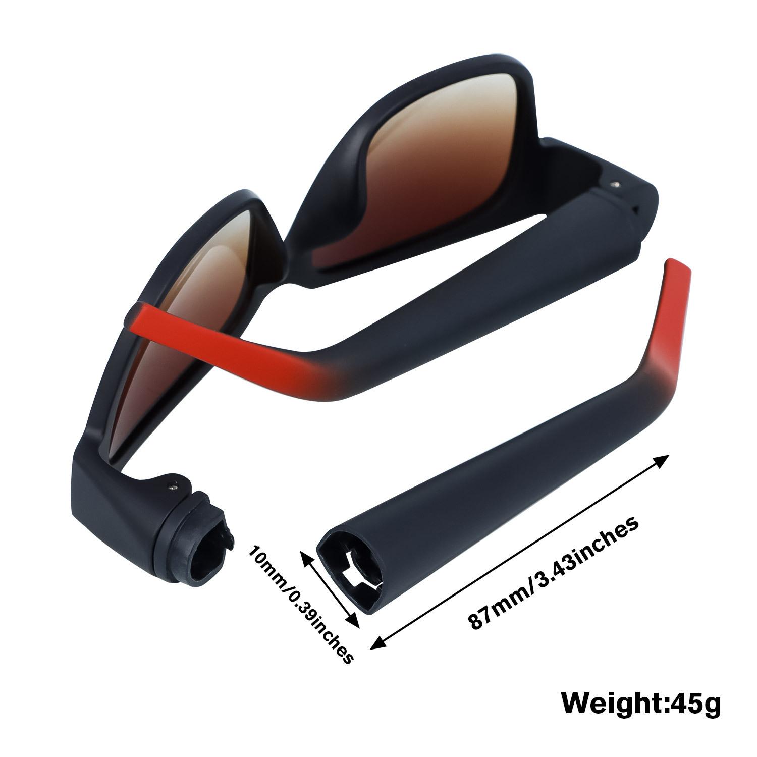 Sunglasses with hidden speaker tube storage tube, conical glasses storage sunglasses