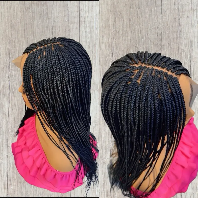 4*4 Closure Lace Small Box Braids Wig Color #1 22 Inches Hair Style Product 4*4 Closure Lace Small Box Braids Wig Color #1 22 Inches Hair Style Product