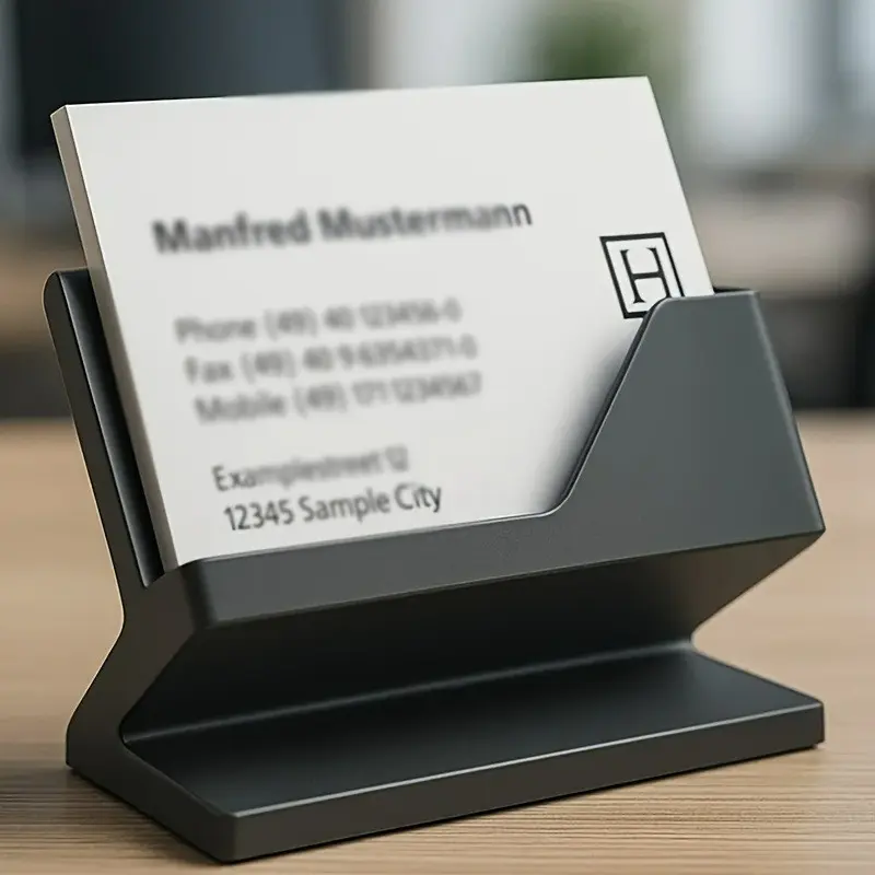Modern Business Card Holder, Card Tray, Durable Plastic Desktop Organizer, Desktop Accessory, Unisex Professional Storage Box, Suitable for Home & Office Display, Office Accessories