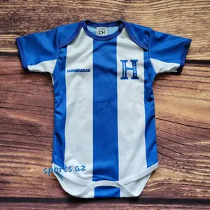 Honduras Baby Soccer Jersey, Home blue white pañalero, Bebe one piece, Seleccion honduras baby Bodysuit T33