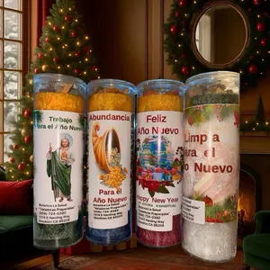 4 Pack Candles for New Year Saint Jude Abundance New Year & Cleanse 4 Veladoras para Año Nuevo San Judas Abundancia Año Nuevo y Limpieza Botánica La Salud