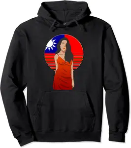 Taiwan Taiwanese Flag Proud Girl Woman Princess Squad Crew Pullover Hoodie - Lydiagarcia Shop 23B0B5K6N294