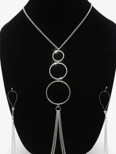 Graduated Circle Non‑Piercing Body Chain | Adjustable Nipple Necklace Jewelry