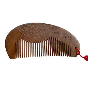 SOGAPULY Natural Handmade Brown Sandalwood Hair Combs - Anti-Static Sandalwood Scent Natural Hair Detangler Wooden Comb