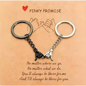 2PCS Pinky Promise Matching Keychains, Cute Couple & BFF Friendship Gift, Perfect for Valentine's Day, Birthdays & Special Occasions