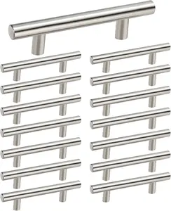 Brushed Nickel Cabinet Pulls 15 Pack 3 Inch Handles Stainless Steel Cabinet Hardware Kitchen and Bathroom Cabinets 5 Inch Overall Drawer Pull